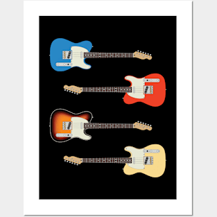 T Style Electric Guitar Rosewood Pack Posters and Art